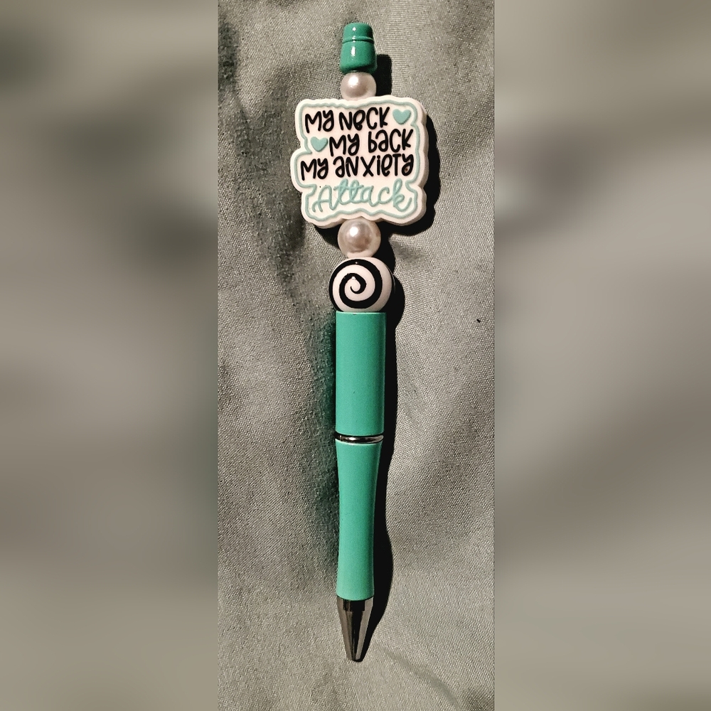 My Neck "Anxiety" Handmade Beaded Pen